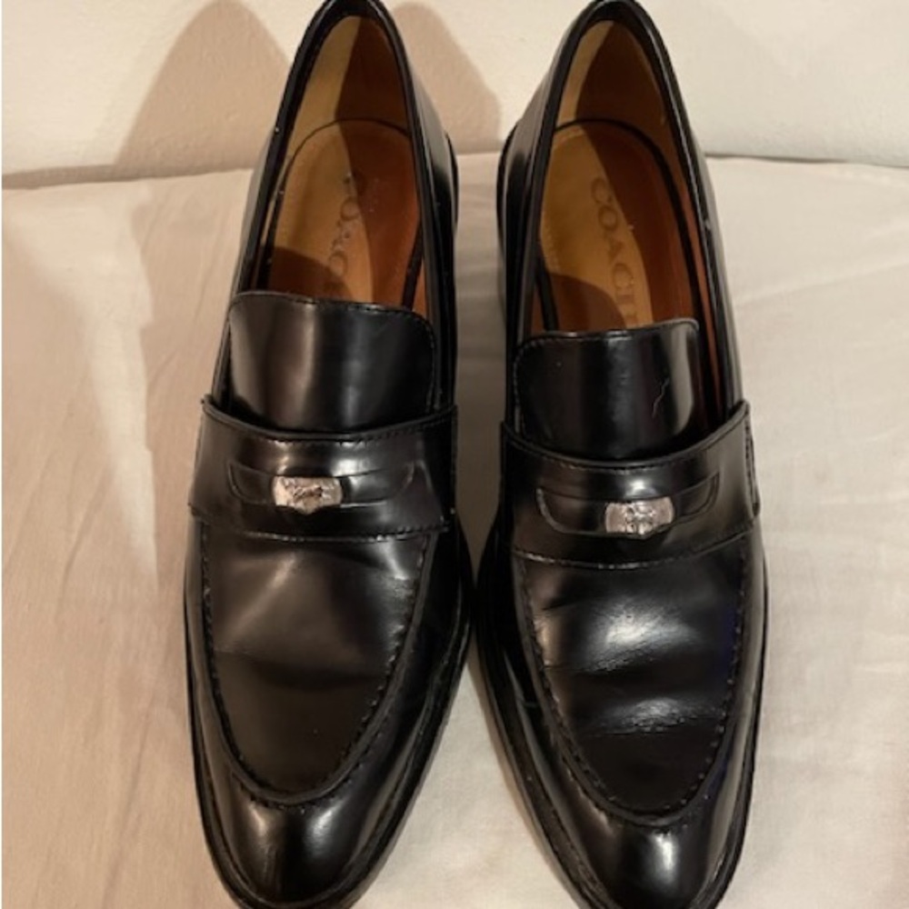 Coach Black Flats with Polished Finish